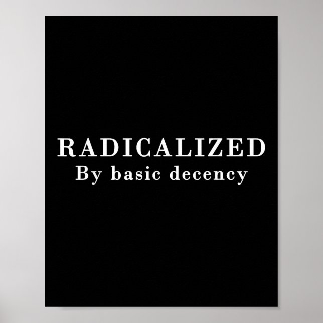 Radicalized By Basic Decency Sarcastic Social Demo Poster (Front)