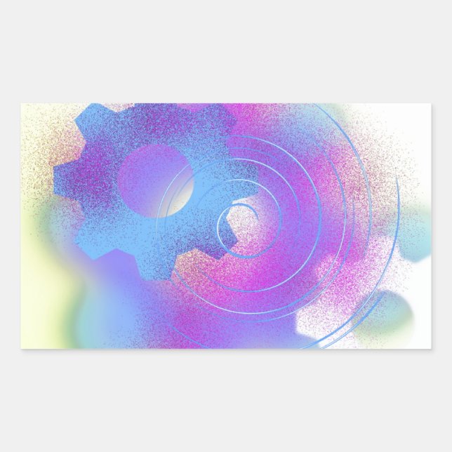 Radically Geared Up Abstract Sticker (Front)