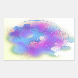 Radically Geared Up Abstract Sticker