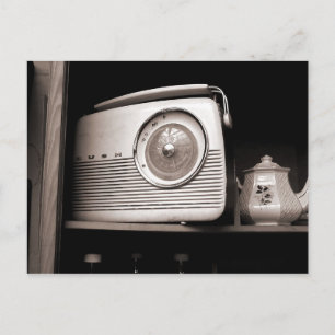 Radio and Teapot Postcard