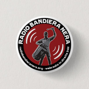 radio bandiera nera 1 inch round button