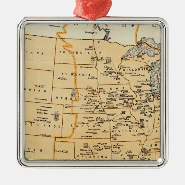 Radio Broadcasting Stations Of The United States Metal Ornament (Front)