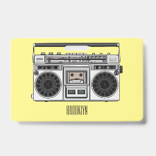 Radio cartoon illustration badge