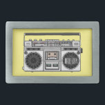 Radio cartoon illustration  belt buckle<br><div class="desc">Radio cartoon illustration</div>