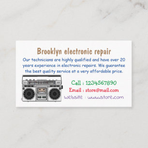 Radio cartoon illustration business card