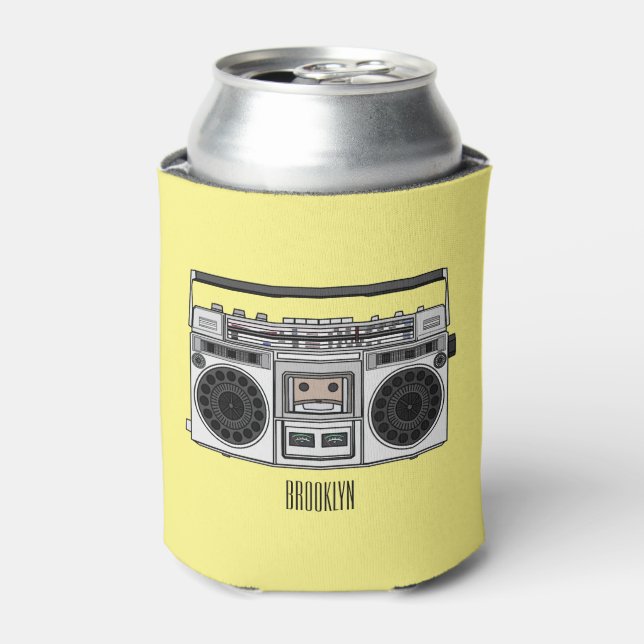 Radio cartoon illustration  can cooler (Can Front)