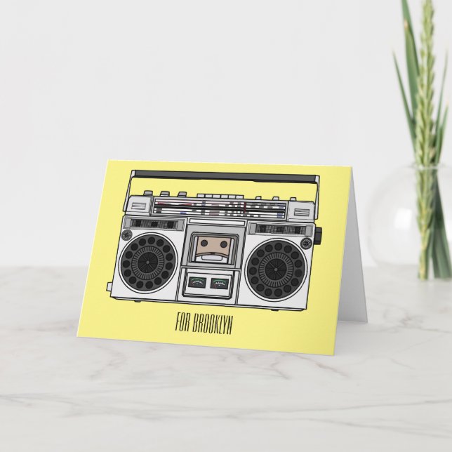 Radio cartoon illustration  card (Front)