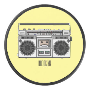 Radio cartoon illustration  hockey puck