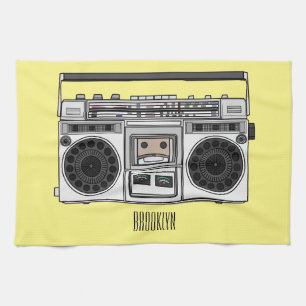 Radio cartoon illustration  kitchen towel