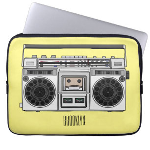 Radio cartoon illustration  laptop sleeve