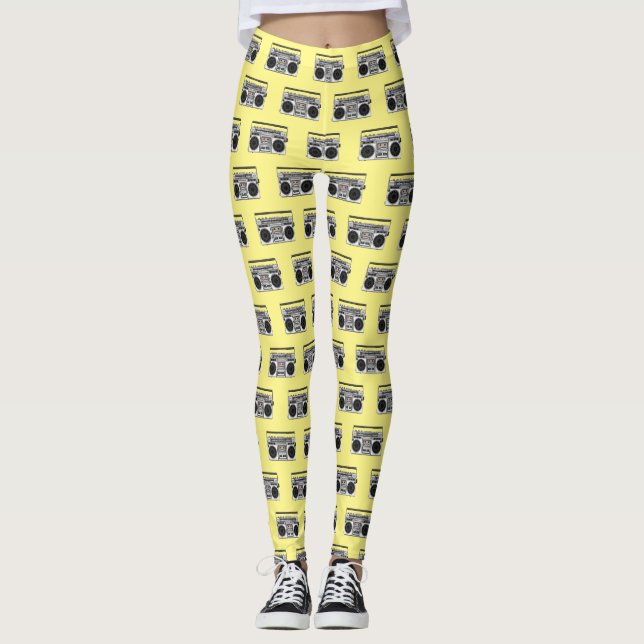 Radio cartoon illustration  leggings (Front)