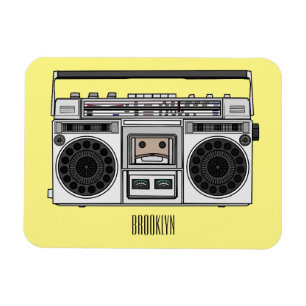 Radio cartoon illustration magnet