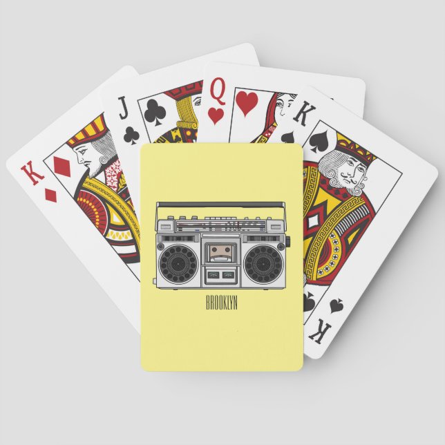Radio cartoon illustration  playing cards (Back)