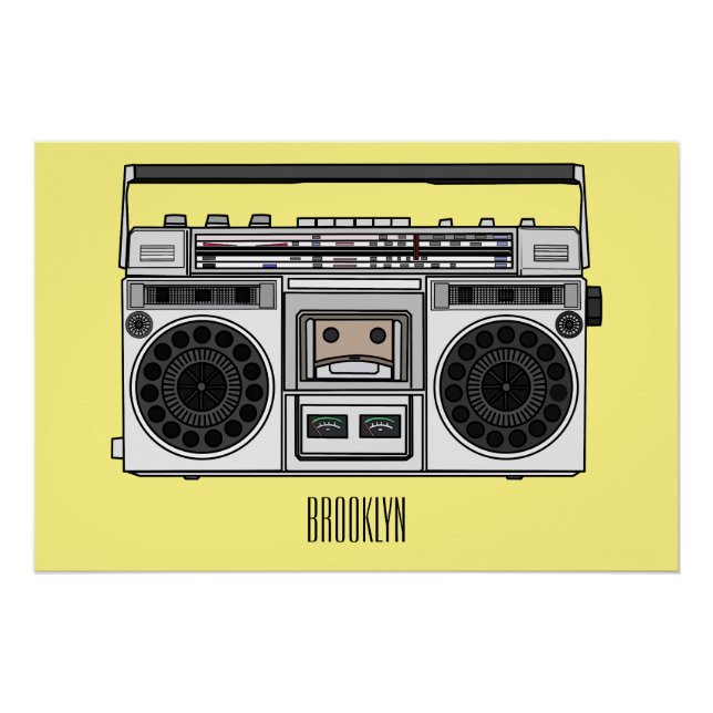 Radio cartoon illustration  poster (Front)