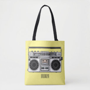 Radio cartoon illustration  tote bag