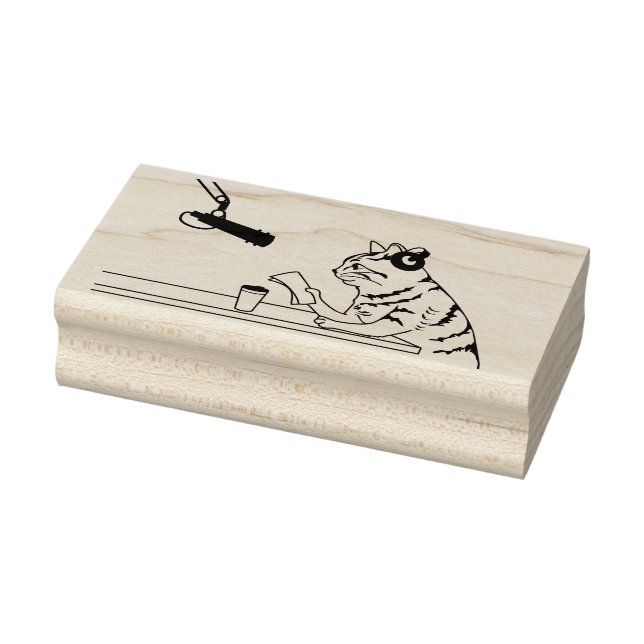 radio cat art stamp (Stamp)