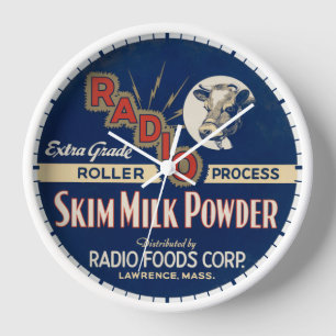 Radio Extra Grade Roller Process Skim Milk Powder. Clock