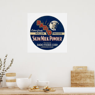 Radio Extra Grade Roller Process Skim Milk Powder. Poster