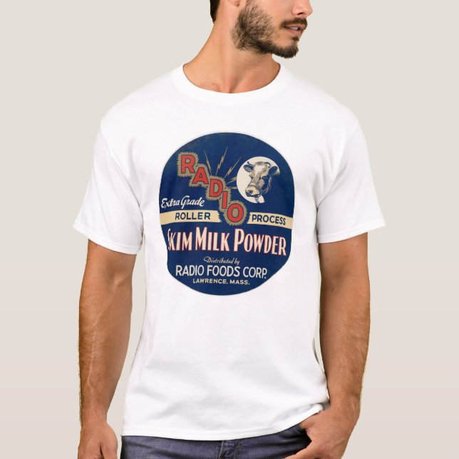 Radio Extra Grade Roller Process Skim Milk Powder. T-Shirt (Front)