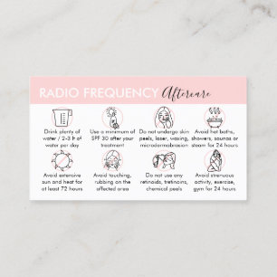 Radio Frequency Skin Tighten Aftercare Instruction Business Card