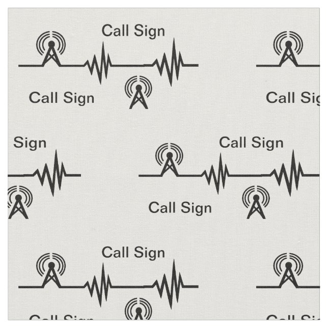 Radio Frequency/Transmitter Call Sign Fabric Small (Close Up)