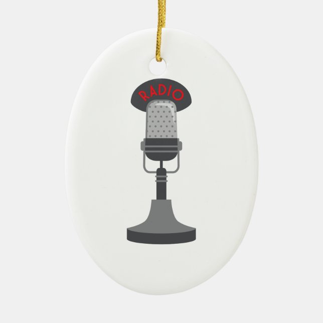 Radio Microphone Ceramic Ornament (Front)