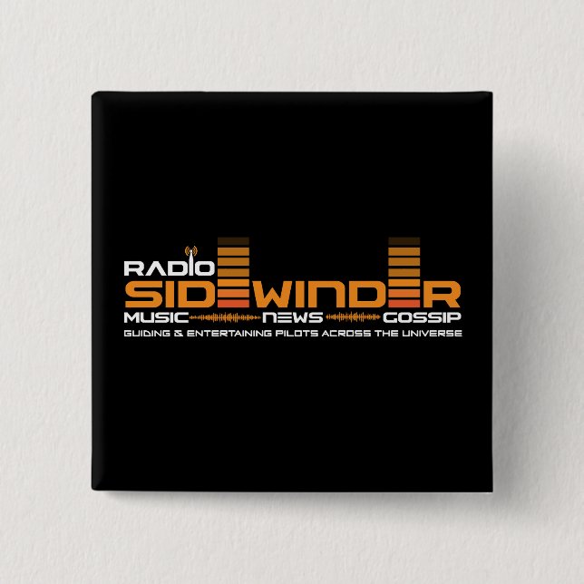 Radio Sidewinder Badge 2 Inch Square Button (Front)