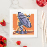 Radio Telescope Outer Space Science Napkin<br><div class="desc">A radio telescope monitoring outer space sounds. This design looks really effective on these Paper Napkins</div>