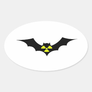 Radioactive Bat Oval Sticker