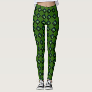 Radioactive Chequered Spider Green Leggings