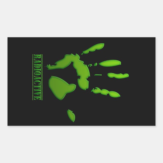 Radioactive Hand Print Sticker (Front)