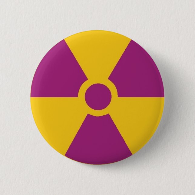 Radioactive Hazard 2 Inch Round Button (Front)