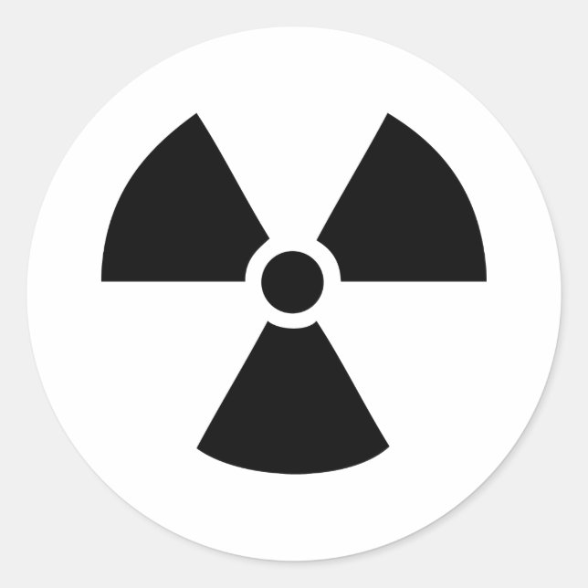 radioactive icon classic round sticker (Front)