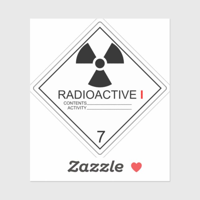 Radioactive Materials Transport Sign Category 1 (Sheet)