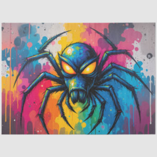 Radioactive Neon Spider Graffiti Decoupage Paper