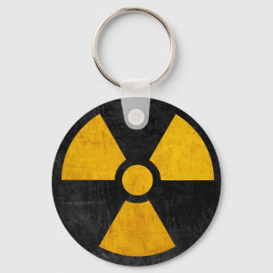 Radioactive Nuclear Reactor Yellow and Black Keychain