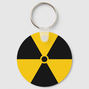 Radioactive Nuclear Reactor Yellow and Black Keychain