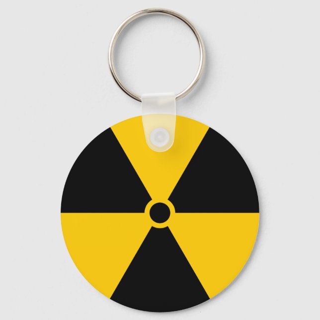 Radioactive Nuclear Reactor Yellow and Black Keychain (Front)