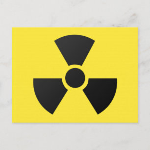 Radioactive radiation nuclear atomic symbol postcard
