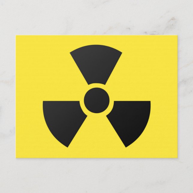 Radioactive radiation nuclear atomic symbol postcard (Front)