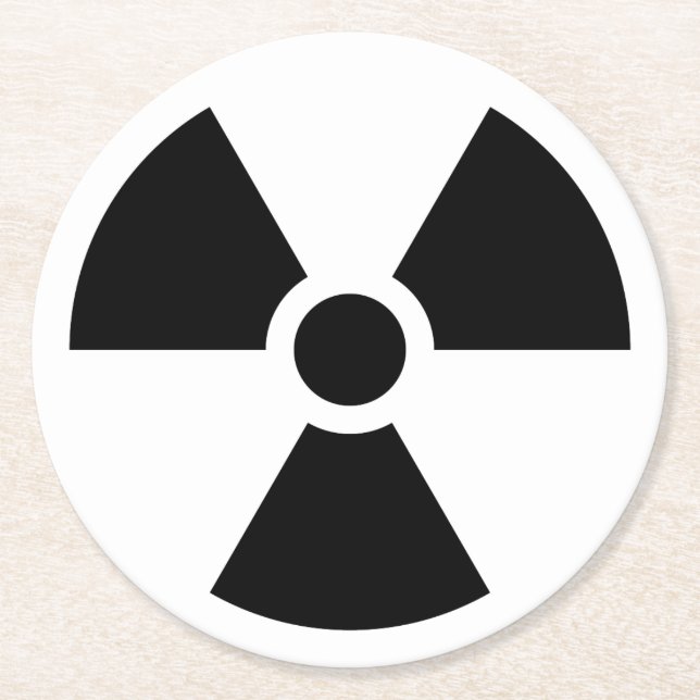 Radioactive Round Paper Coaster (Front)