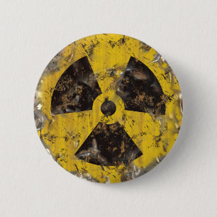 Radioactive Rusted 2 Inch Round Button