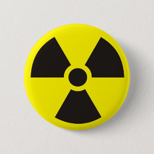 radioactive sign 2 inch round button