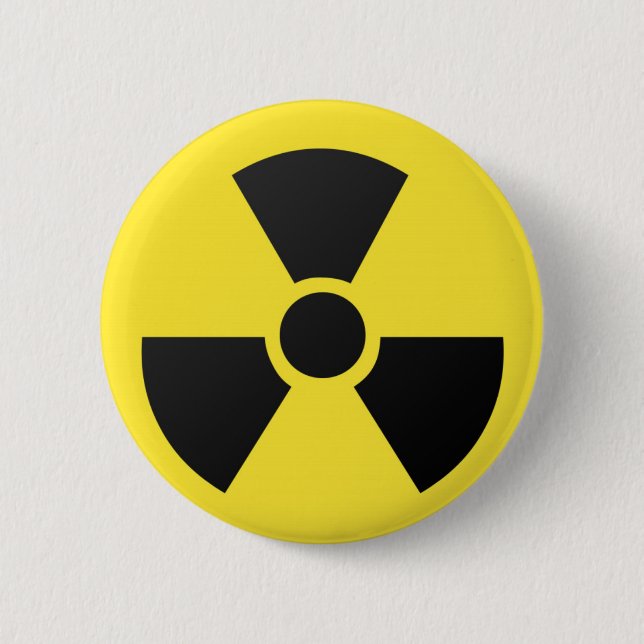 Radioactive Sign 2 Inch Round Button (Front)