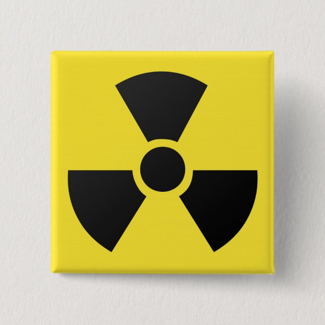 Radioactive Sign 2 Inch Square Button (Front)