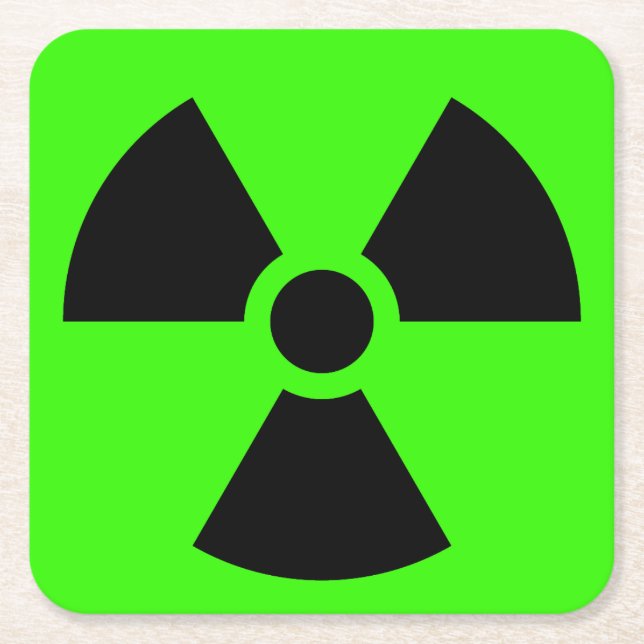 Radioactive Square Paper Coaster (Front)