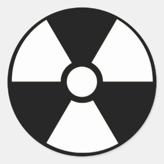 Radioactive Symbol B&W Sticker