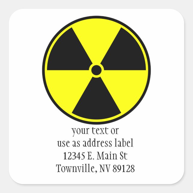 Radioactive Symbol Square Sticker (Front)