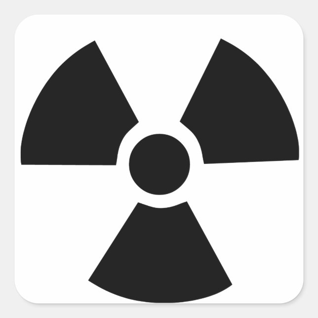 Radioactive Symbol Square Sticker (Front)