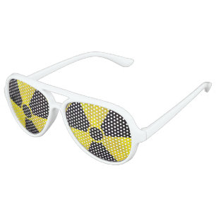 Radioactive Warning Eyes Aviator Sunglasses